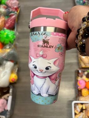 Stanley Pink Marie Insulated Cat Travel Tumbler
